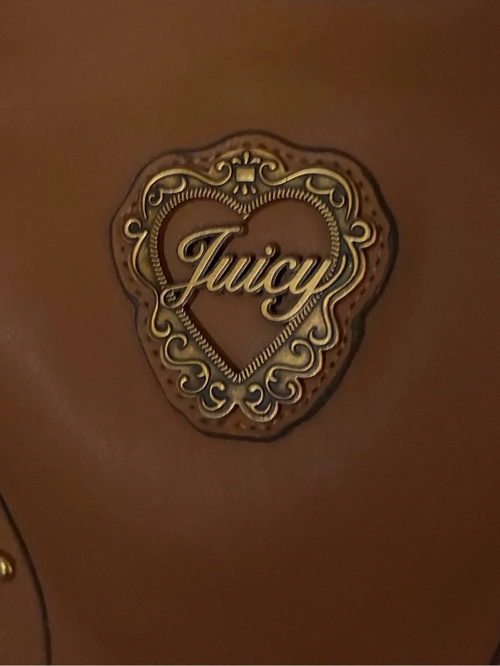 JUICY COUTURE Cognac Leather Hobo with Gold Accents.  NWOT